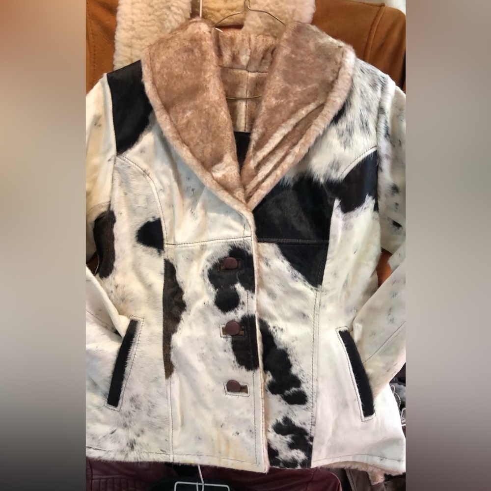 Cowhide fur coat